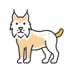 Stylized Illustration of a Lynx on Black Background