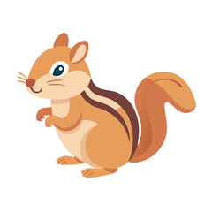 Cute Chipmunk Cartoon Illustration on Black Background