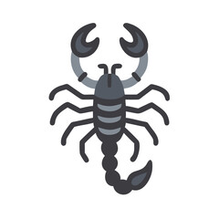 Stylized Gray Scorpion Illustration Isolated on Black Background