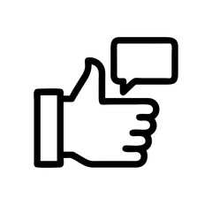 Thumbs Up with Speech Bubble Icon Design