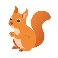 Cartoon Squirrel Illustration Isolated on Black Background Vector