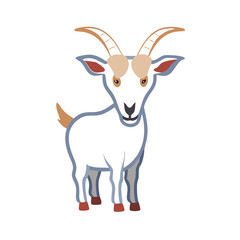 Stylized Goat Illustration on Black Background