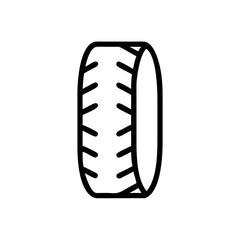 Tire with Vertical Tread Pattern Icon Design