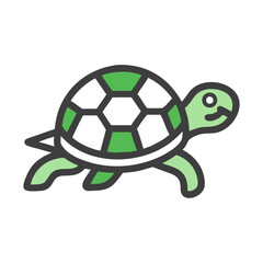 Obraz premium Simple Green Turtle Icon Illustration on Black Background
