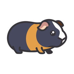 Cute Cartoon Guinea Pig Pet Illustration Isolated