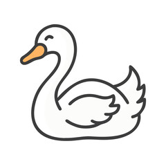 Elegant Swan Vector Illustration on Black Background