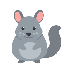 Cute Cartoon Chinchilla Illustration on Black Background Image