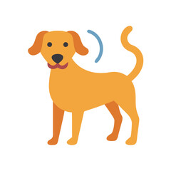 Happy Golden Retriever Dog Cartoon Illustration with Tail Wag