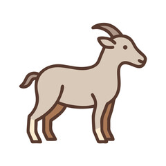 Cartoon Goat Illustration on a Black Background