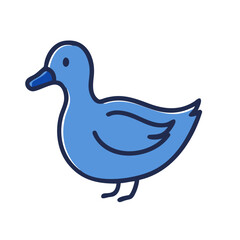 Simple blue duck illustration on a black background