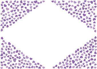 ハート柄の背景 紫系の3色 ハート