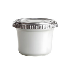 Isolated container of delicious creamy plain yogurt, perfect for breakfast, lunch, or a tasty snack on the go, against a black backdrop.