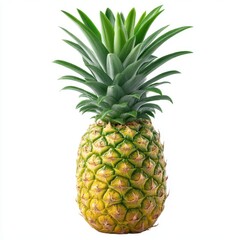Fototapeta premium Ripe pineapple with green leaves isolated on white background