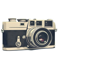 Vintage Camera Header with Ample Copy Space - Ideal for Retro Design Projects