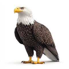 Fototapeta premium Detailed digital rendering of a bald eagle.