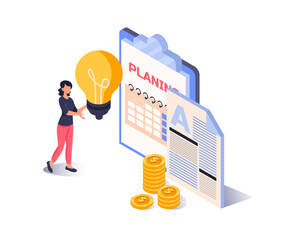 Business planning and idea concept. Vector illustration