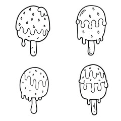melting ice cream outline for coloring page