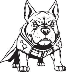 Pitbull terrier. Hand drawn vector illustration