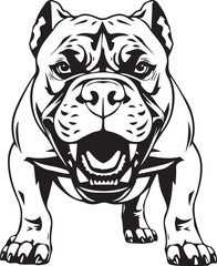 Pitbull terrier. Hand drawn vector illustration