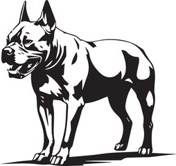 Pitbull terrier. Hand drawn vector illustration