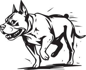 Pitbull terrier. Hand drawn vector illustration