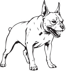 Pitbull terrier. Hand drawn vector illustration