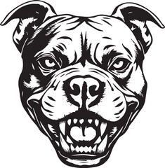 Pitbull terrier. Hand drawn vector illustration