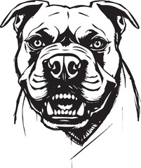 Pitbull terrier. Hand drawn vector illustration
