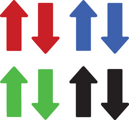 Up and Down Arrows in Different Colors