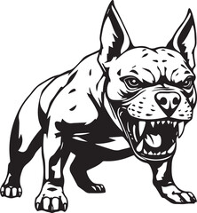 Pitbull terrier. Hand drawn vector illustration