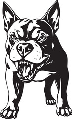 Fototapeta premium Pitbull terrier. Hand drawn vector illustration