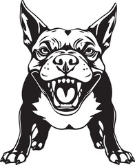 Pitbull terrier. Hand drawn vector illustration