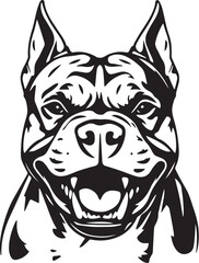 Pitbull terrier. Hand drawn vector illustration