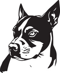 Pitbull terrier. Hand drawn vector illustration