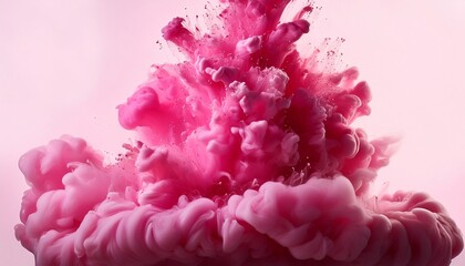 Fototapeta premium Pink Acrylic Ink in Water Color Explosion
