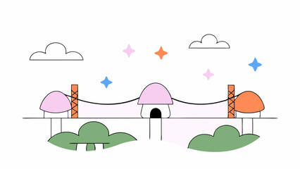 winter landscape with houses