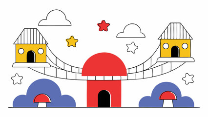 vector illustration of a church in autumn