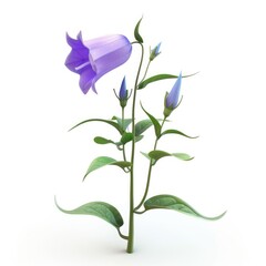 3D illustration of a light purple bellflower plant.