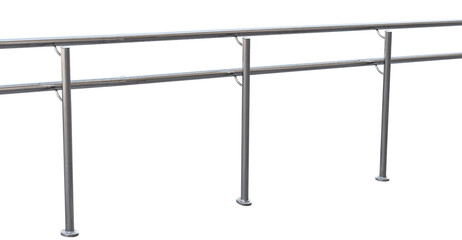 Chromium metal fence with handrail