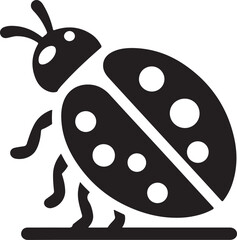 Silhouette vector of a ladybug with spotted wings, perfect for nature, insect, and garden-themed creative illustrations and graphic projects.