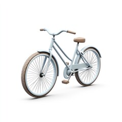 Pastel light blue vintage bicycle in a studio setting.