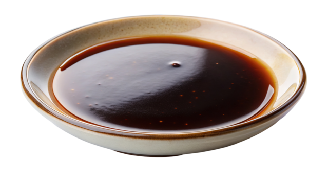 A close up view of savory teriyaki sauce in a small bowl - Powered by Adobe