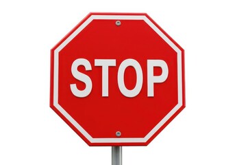 3d red stop sign isolated on white background