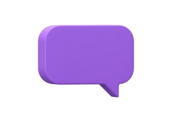 Naklejka premium 3d purple speech bubble icon for web and app design isolated on white background