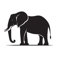 Fototapeta premium Elegant Shadows of the Wild: A Stunning Collection of African Elephant Vector Silhouettes Celebrating Strength, Grace, and the Iconic Presence of Africa’s Gentle Giants in Design