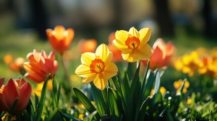 Obraz premium Easter meadow sunshine