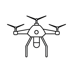 Quadcopter Drone Outline Vector Art