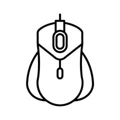 Wired Gaming Mouse Outline Illustration