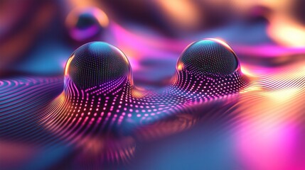 Neon Cyberpunk Holographic Network Orbs
