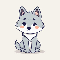 Adorable Wolf cub doodle